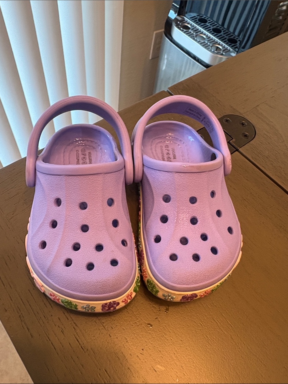 CROCS Kids Lavender Floral-Trim Clogs